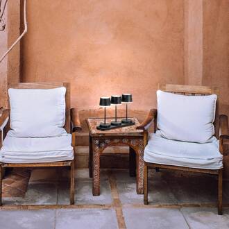 LED tafellamp op accu Gardo, set van 3, oplaadstation, zwart