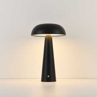 LED Tafellamp Oryllo nero - 2,5W - Zwart - Mushroomlamp - Paddenstoel - IP20 voor binnen - Met geïntegreerde dimmer - Oplaadbaar Mat zwart