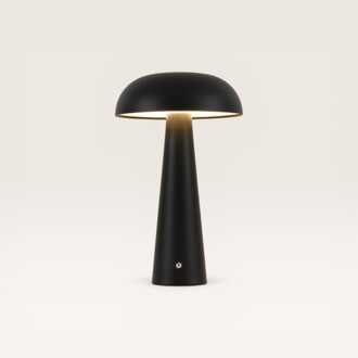 LED Tafellamp Oryllo nero - Zwarte, oplaadbare paddenstoel lamp voor binnen, met geïntegreerde dimmer Mat zwart
