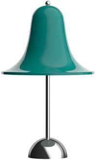 LED tafellamp Pantop, donker blauwgroen, IP44 donker blauwgroen, chroom