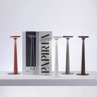 LED tafellamp Papiria, bruin mat, CCT