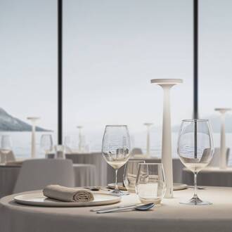 LED tafellamp Papiria, mat wit, CCT wit mat