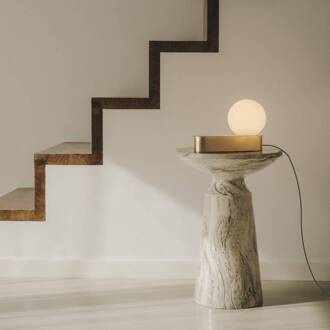 LED tafellamp Perlina, goudkleurig, lengte 22,8 cm goud mat, opaal