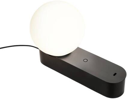 LED tafellamp Perlina, zwart, lengte 22,8 cm zwart, opaal