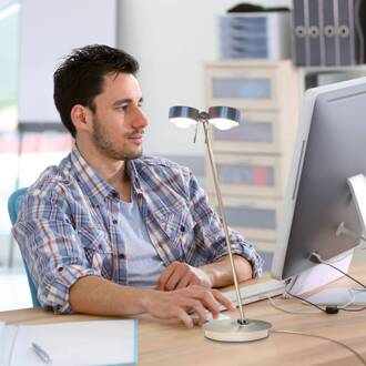 LED tafellamp Puk Table Twin mat chroom