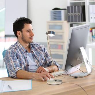 LED tafellamp Puk Tafel Single chroom mat mat chroom