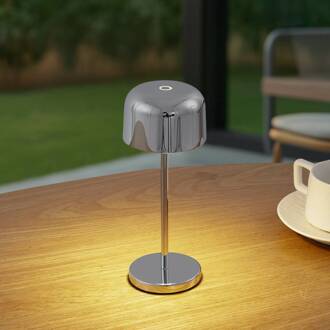 LED tafellamp Quill, chroom, CCT, dimbaar hoogglanzend chroom