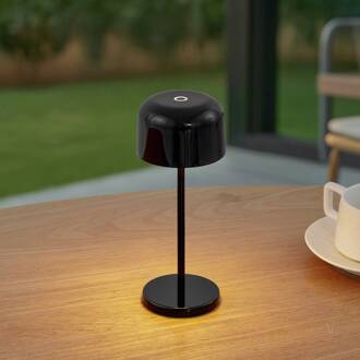 LED tafellamp Quill, zwart, CCT, dimbaar zwart keramiek