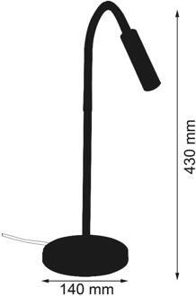 LED tafellamp Rocco nikkel mat flexibele arm zwart mat nikkel
