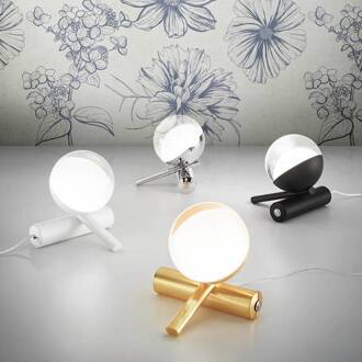 LED tafellamp Rossini, chroom, aluminium, PMMA, dimmer