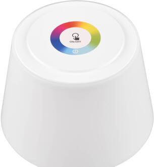 LED tafellamp Sanchez, RGBW en dimmer, wit mat wit