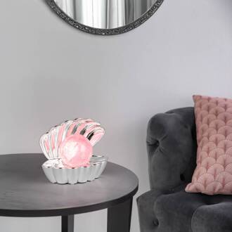 LED tafellamp Shelly, chroomkleurig, kunststof, 18 cm, RGB