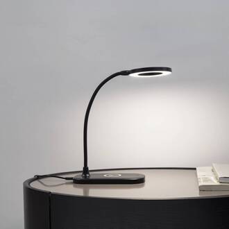 LED tafellamp Siona zwart CCT dimbaar laadstation