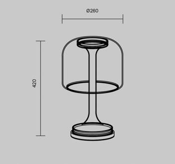 LED tafellamp Spirito, goud, glas, hoogte 42 cm messing, zwart, helder