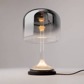 LED tafellamp Spirito, grijs, glas, hoogte 42 cm zwart, rookgrijs, helder