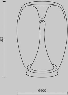 LED tafellamp Splash, helder, hoogte 27,2 cm, glas helder, goud