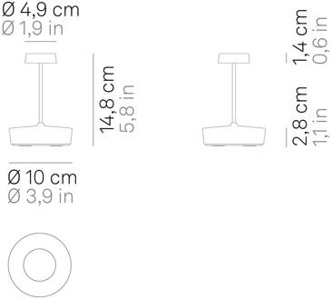 LED tafellamp Swap mini, zwart, 15 cm IP65