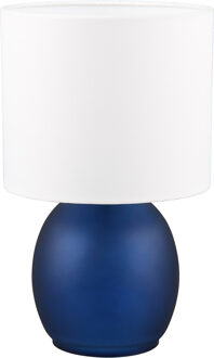 LED Tafellamp - Tafelverlichting - Trion Alev - E14 Fitting - Rond - Blauw - Glas