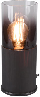 LED Tafellamp - Tafelverlichting - Trion Borin - E27 Fitting - Rond - Mat Zwart - Aluminium