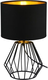 LED Tafellamp - Tafelverlichting - Trion Charly - E14 Fitting - Rond - Mat Zwart - Aluminium