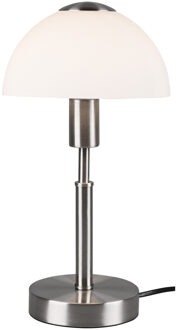 Led Tafellamp - Tafelverlichting - Trion Dans - E14 Fitting - Rond - Mat Nikkel - Aluminium Zilverkleurig