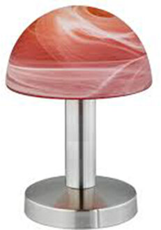 Led Tafellamp - Tafelverlichting - Trion Funki - E14 Fitting - Rond - Mat Oranje - Aluminium Rood