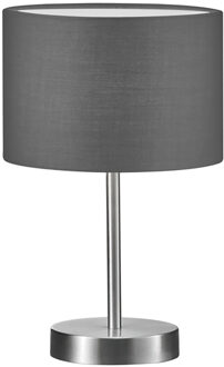 LED Tafellamp - Tafelverlichting - Trion Hotia - E14 Fitting - Rond - Mat Grijs - Aluminium