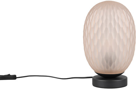 LED Tafellamp - Tafelverlichting - Trion Liset - E27 Fitting - Rond - Amberkleurig Glas - Amberkleurig - Metaal