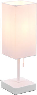 LED Tafellamp - Tafelverlichting - Trion Oscar - E27 Fitting - Rechthoek - Mat Wit - Aluminium