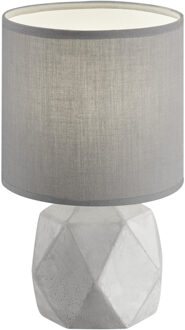 LED Tafellamp - Tafelverlichting - Trion Pikanto - E14 Fitting - Rond - Mat Titaan - Beton Zilverkleurig