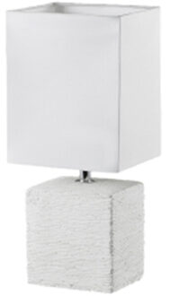 LED Tafellamp - Tafelverlichting - Trion Pinko - E14 Fitting - Rechthoek - Antiek Wit - Keramiek