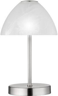 LED Tafellamp - Tafelverlichting - Trion Quno - 2W - Warm Wit 3000K - Rond - Mat Nikkel - Aluminium Zilverkleurig