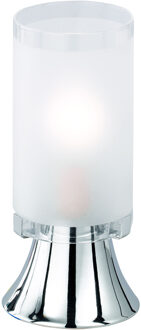 LED Tafellamp - Tafelverlichting - Trion Tringo - E14 Fitting - Rond - Mat Chroom - Aluminium Zilverkleurig
