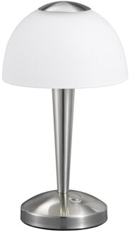 LED Tafellamp - Tafelverlichting - Trion Vonton - 4W - Warm Wit 3000K - Rond - Mat Nikkel - Aluminium Zilverkleurig