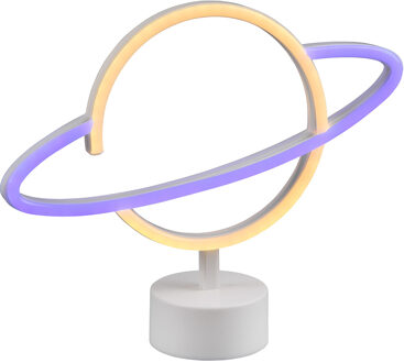 LED Tafellamp - Tafelverlichting - Trion World - 1.6W - USB-aansluiting - Rond - Mat Wit - Kunststof
