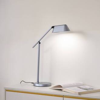 LED tafellamp Thies, grijs, ABS, hoogte 78cm, dimbaar donkergrijs, wit