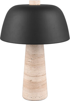 LED Tafellamp - Trio Select Timba - 2 Lichtpunten - E27-fitting - Snoerschakelaar - IP20 - Beige - Travertin