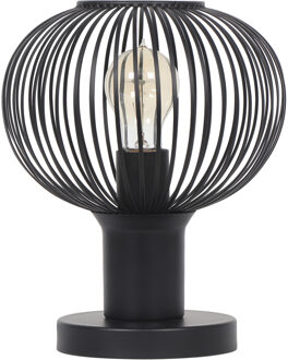 LED Tafellamp - Trion Alia - E27 Fitting - 1 lichtpunt - Ø23cm - Mat zwart - Metaal