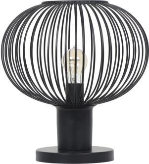 LED Tafellamp - Trion Alia - E27 Fitting - 1 lichtpunt - Ø33cm - Mat zwart - Metaal