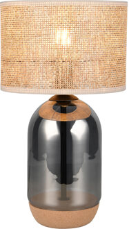 LED Tafellamp - Trion Azad - E27 Fitting - 1 lichtpunt - Ø25cm - Snoerschakelaar - Verchroomd - Glas