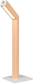 LED Tafellamp - Trion Bronn - 1x SMD LED 2W - Werkt op Batterijen - Warm Wit 3000K - Touchdimmer - Lichtbruin - MDF