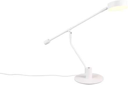 LED Tafellamp - Trion Duron - 6W - Aanpasbare Kleur - Dimbaar - Rond - Mat Wit - Metaal Helder/Koud wit;Warm wit;Natuurlijk wit