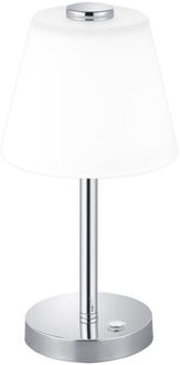 LED Tafellamp - Trion Emaro - 4.5W - Warm Wit 3000K - Dimbaar - Rond - Glans Chroom - Aluminium Zilverkleurig