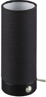 Led Tafellamp - Trion Emiron - 5w - Warm Wit 3000k - Dimbaar - Rond - Mat Zwart - Aluminium/textiel