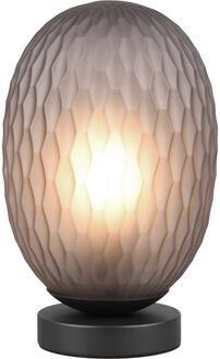 LED Tafellamp - Trion Feget - E27 Fitting - 1 lichtpunt - Ø17.5cm - Mat Zwart - Glas/Metaal