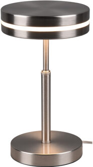 LED Tafellamp - Trion Franco - 6W - Warm Wit 3000K - Rond - Mat Nikkel - Aluminium Zilverkleurig