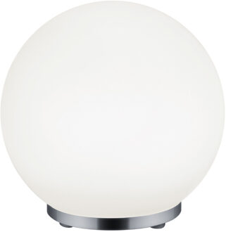 LED Tafellamp - Trion Geron - 5.5W - Warm Wit 3000K - RGBW - Afstandsbediening - Dimbaar - Rond - Mat Chroom - Kunststof Zilverkleurig