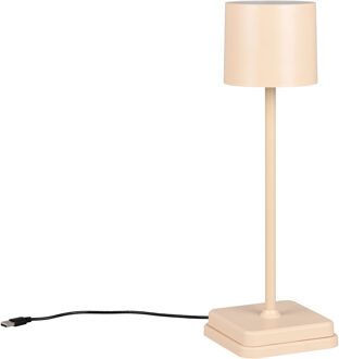 LED Tafellamp - Trion Klyne - 1x LED SMD 1.5W - Touchdimmer - Aanpasbare Lichtkleur - USB aansluiting - Werkt op Batterijen - IP54 - Inclusief oplaadstation - Zand - Kunststof Helder/Koud wit;Warm wit;Natuurlijk wit