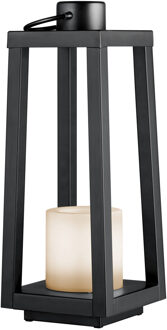 LED Tafellamp - Trion Loiny - Zonne-energie - Spatwaterdicht - Mat Zwart - Aluminium