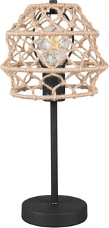 LED Tafellamp - Trion Loro - E27 Fitting - 1 Lichtpunt - Snoerschakelaar- IP20 - Mat Zwart - Metaal